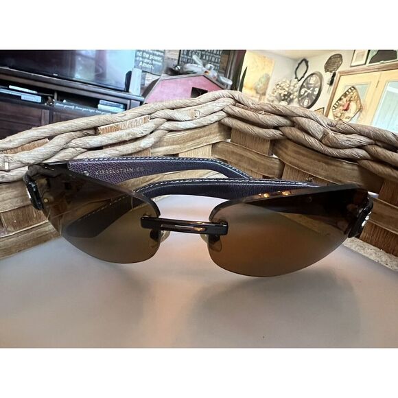 Authentic Kieselstein-Cord Black & Gold Alligator Sunglasses Leather Ear‎ frames - Picture 9 of 11